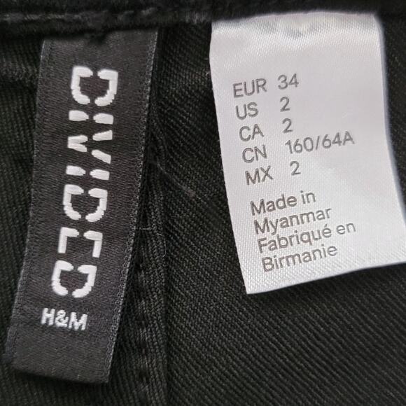 H&M Divided Folded Cuff Black Denim Shorts - Picture 9 of 12